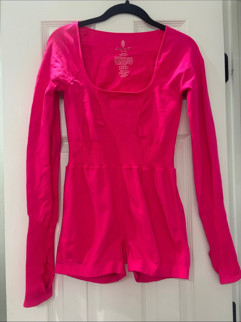 Free People Fuchsia Long Sleeve Romper -Size M/L